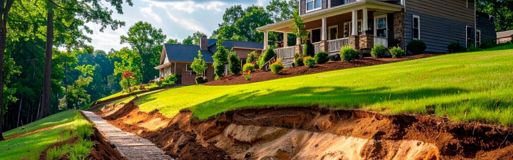 Sloped lots in Ball Ground and Cherokee County are not flat lots with more visual interest — they create planning requirements, earthwork implications, and drainage obligations that flat lots do not. Learn what careful land planning on sloped North Georgia lots specifically involves.